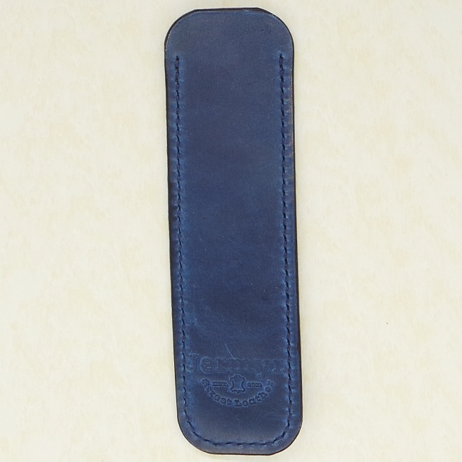 Jermyn Street Leather handmade slip pen case - ocean