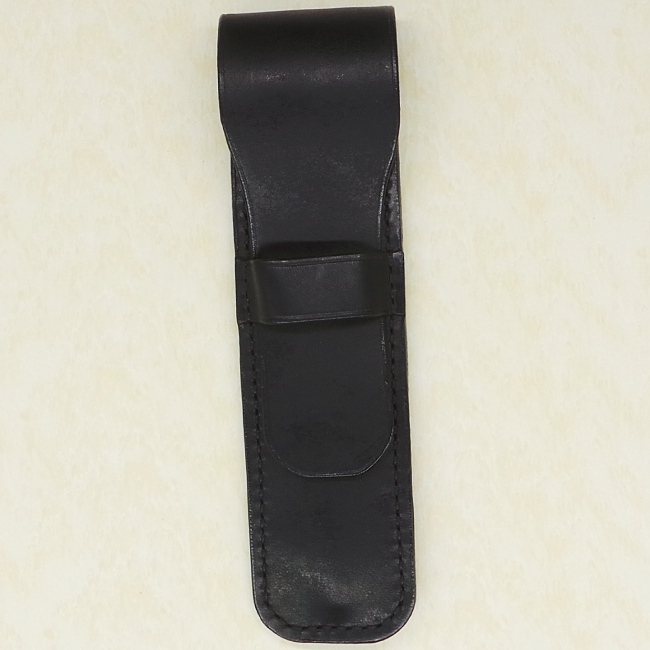 Jermyn Street Leather handmade single pen case - black