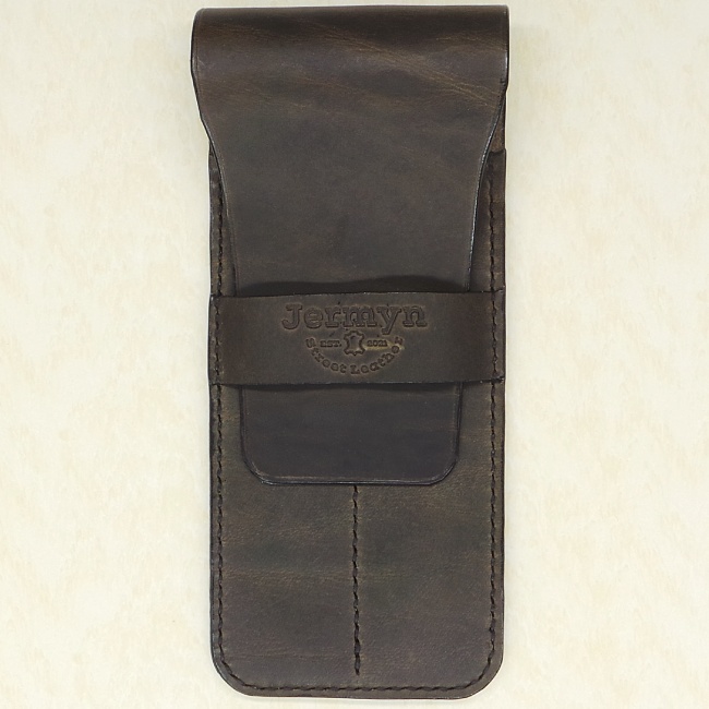 Jermyn Street Leather handmade double pen case - elephant
