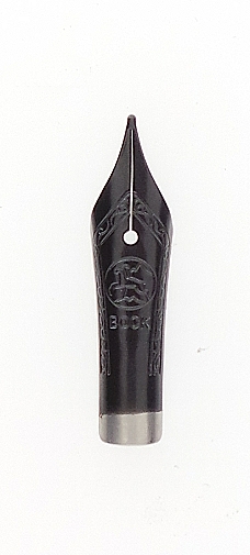 Bock fountain pen nib with Bock housing #5 black lacquer - extra broad