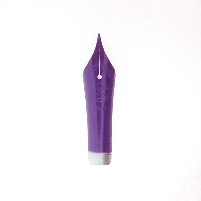 Bock fountain pen nib with Cyclone housing #6 purple lacquer - extra fine