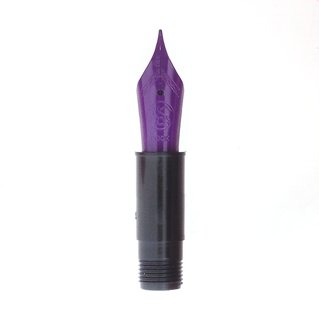 Bock fountain pen nib with Cyclone housing #6 purple lacquer - fine